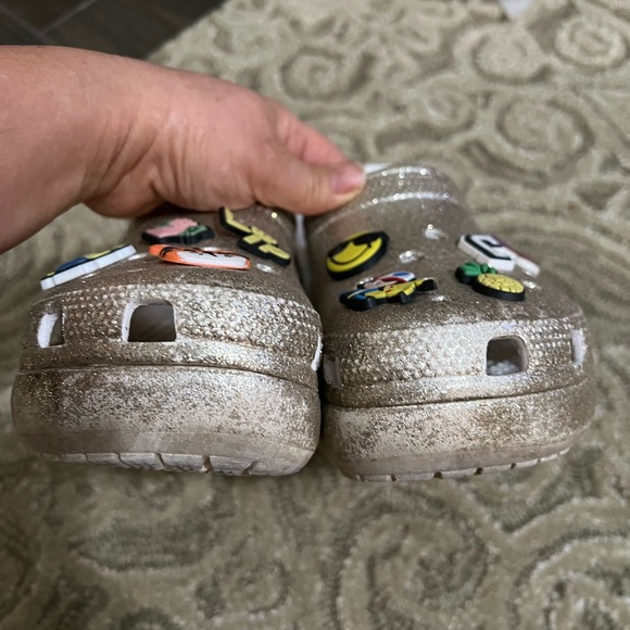 Gold Kids Clogs with Fun Charms - Picture 5 of 7